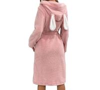 Vestaglia da Camera Donna Invernale - Accappatoio in Pile A Maniche Lunghe Morbido con Cintura Comodo Abbigliamento da Casa Spa E Relax Comodo Indumento da Notte (S)