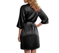 Vestaglia da Donna in con Spaghetti per la Notte e Il Relax Casalingo (Black, XXL)