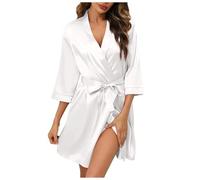 Vestaglia da donna leggera estiva con spalline sottili in seta ghiacciata, abbigliamento da notte da casa, 06# bianco, M