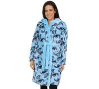 Vestaglia da donna Lilo e Stitch in pile blu con cappuccio