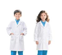Vestaglia da laboratorio Bambini ragazze unisex Vestaglia bianca Laboratorio Medico Scientifico Studentessa Scuola per Bambino Ragazza Costume Ospedale Cosplay con Tasche Costumi Gamma di taglie da 3