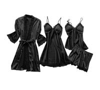 Vestaglia da notte in pizzo da donna, set pigiama in pizzo - Set di 4 pigiami morbidi, camicie da notte delicate sulla pelle,Mostra la biancheria da Curve Beauty per San , fotografici, anniversa