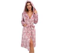 Vestaglia Donna da Camera Invernale - in Pile A Maniche Lunghe Morbido con Cintura Comodo Abbigliamento da Casa Spa E Relax Comodo Indumento da Notte (Purple S)