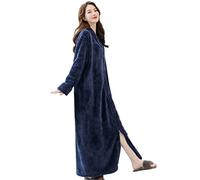 Vestaglia Donna Pile Lunga Con Zip Accappatoio Coppia Vestaglia Uomo Elegante Lunga Personalizzato Abiti Taglie Forti Sexy Senza Cappuccio Pigiama Lui E Lei Coppia Uguali Allattamento Caldo Cotone