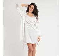 Vestaglia donna raso dettagli piume Admas 67202