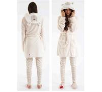 Vestaglia donna Sorbetto orso pile coral tg S/M L/XL cappuccio scatola regalo