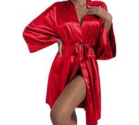 Vestaglia Lunga Donna,Sposa Abito Da Mattina Per La Sposa Camicia Da Notte Con Maniche A 9/4 Da Donna Matrimonio Damigella D'Onore Matrimonio Di Gruppo Kimono Cardigan In Imitazione Accappatoio