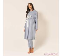 Vestaglia premaman caldo cotone e pizzo Biancaluna Kissimo 20308