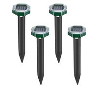 Vestamore 4 repellenti solari per talpe, deterrente ottagonale ad ultrasuoni per serpenti e uccelli, picchetti ad energia solare per giardini e fattorie, repellente per animali sotterranei resistenti