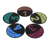 Vestamore 5 marcatori per allenamento di basket, 22,9 cm, rotondi e piatti, con puntini numerici, per allenamento, multicolore, antiscivolo, per insegnare