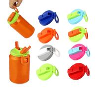 Vestamore 8 coperchi per lattine pop con cannucce, riutilizzabili, resistenti alle perdite, per bibite, succhi di frutta, acqua, 8 colori, 5,7 x 14,5 cm