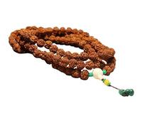 Vestamore Bodhi, braccialetto con 108 perline Mala con nappe decorative, collana di perline naturali Bodhi per meditazione e crescita spirituale, perline da 1,5-1,8 cm