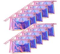 Vestamore borse iridescenti di trucco del pacchetto 10-Pack, trasparenti sacchetti cosmetici del PVC con la chiusura lampo, organizzatori impermeabili per gli articoli da toeletta ed i prodotti di