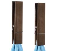 Vestamore Confezione da 2 mollette giganti in legno, 30,5 cm, grandi mollette per vestiti a molla, per decorazioni fai da te, da appendere alla parete, in fattoria o per feste
