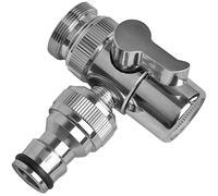 Vestamore Connettore per rubinetto adattabile per lavatrici, splitter in rame con 24 filettature esterne e 22 interne, interruttore di controllo girevole, design compatto, guarnizione in gomma