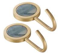 Vestamore Ganci adesivi per vestiti, ganci decorativi in ottone, ganci da parete nessun danno, 2 ganci adesivi da parete, senza fori, per bagno, camera da letto, ufficio, ingresso, retrò elegante