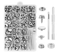 Vestamore Kit di 323 attrezzi a scatto per tela da barca, kit di riparazione in acciaio inossidabile con pinza perforatrice e componenti, elementi di fissaggio per coperture e mobili