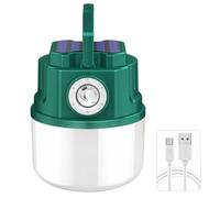 Vestamore Lampadina di emergenza ricaricabile, lanterna solare da campeggio esterna, lampada da tenda multifunzionale, doppia ricarica con cavo di tipo C, ideale per mercati all'aperto ed emergenze