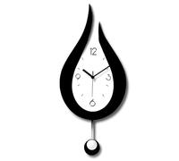 Vestamore Orologio a pendolo in acrilico bianco e nero - Design a goccia d'acqua, 23 x 52,1 cm, per interni eleganti
