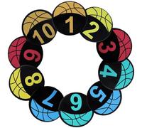 Vestamore Pennarelli per allenamento di pallacanestro, 10 pezzi, 22,9 cm, multicolore, antiscivolo, per insegnare e allenarsi, con numeri piatti sul pavimento rotondo