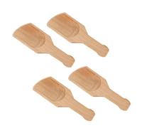 Vestamore Set di 4 mini cucchiai in legno naturale, piccoli cucchiai in legno naturale per sale, tè, caffè, condimenti, strumenti di misurazione delle spezie, collezione di utensili da cucina