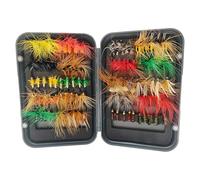 Vestamore Set di esche da pesca a mosca, 100 pezzi, misure 10, 12, 14, 14 x 9,4 x 2,8 cm, con piume legate a mano, per trote panfish, multicolore, 14 x 9,4 x 2,8 cm