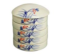 Vestamore Tavolozza di acquerelli in ceramica in stile cinese con coperchio - Vassoio per pittura a 5 piatti per artisti, set di miscelazione leggero e regalo