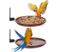 Vestamore Vassoi per uccelli in 2 pezzi, montati con anelli in ferro resistente, 17 cm, per giardino, albero, recinzione o terrazza