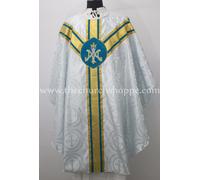 Veste Gotica Ave Maria In Argento Metallico, Stola E Set Di Messa, Casula Gotica