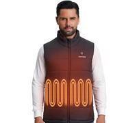 Vestego Gilet riscaldato da uomo, giacca riscaldata da uomo, 3 livelli di riscaldamento (batteria inclusa), nero, XL