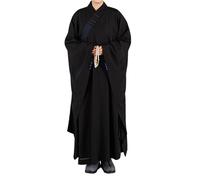 Vesti buddhista Unisex per Gli Uomini, Abito da Meditazione Sciolto con scivoli Laterali, Miscela di Cotone di Lino Traspirante per la Pratica del Tempio di Canto Yoga