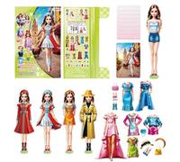 Vesti Giocattoli, Bambole di Carta magnetiche | Set Bambola Principessa,Libro con Adesivi magnetici per attività per Bambini, Giocattolo educativo per Ragazze