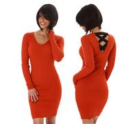 Vestido de invierno mujer, manga larga, escote en V, 8183 nuovo