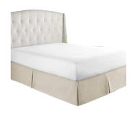 Vestiletto Gonna da letto plissettata su misura con tessuto resistente - Altezza 35 cm (14 pollici) (senza lenzuolo)(Cream,120x200x35 cm)