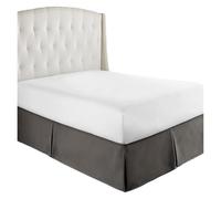 Vestiletto Gonna da letto plissettata su misura con tessuto resistente - Altezza 35 cm (14 pollici) (senza lenzuolo)(Dark Grey,160x190x35 cm)