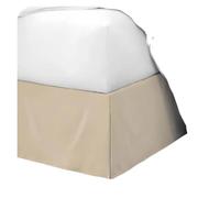 Vestiletto Gonna da letto plissettata su misura con tessuto resistente - Altezza 35 cm (14 pollici) (senza lenzuolo)(Beige,180x200x35 cm)