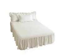 Vestiletto Matrimoniale 1 pz. Gonna da letto in pizzo con volant tinta unita, copriletto for camera da letto, copriletto antiscivolo, coprimaterasso, lenzuolo/copriletto Vestiletto Balze Elasticizzate