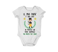 Vestin Body Bimbo Bimba Neonato Pigiama - PERSONALIZZABILE Chef Papà Nonno Zio Padrino - Humor Divertenti Infanzia Nascita Neonato Made in Italy (Azzurro, 6 mesi)