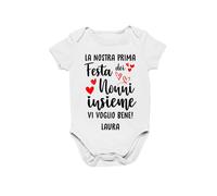 Vestin Body Bimbo Bimba Neonato Pigiama - PERSONALIZZABILE La nostra prima festa dei nonni insieme - Humor Divertenti Infanzia Nascita Neonato Made in Italy (Azzurro, 6 mesi)