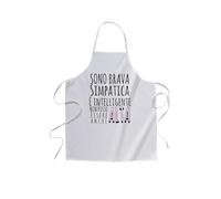 Vestin Grembiule da cucina - sono brava simpatica intelligente non posso essere anche alta - realizzati con materiali e finiture di alta qualità che garantiscono la massima durata (Cotone, Nero)