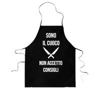 Vestin Grembiule da cucina - Sono il cuoco, non accetto consigli - realizzati con materiali e finiture di alta qualità che garantiscono la massima durata (Cotone, Bianco)
