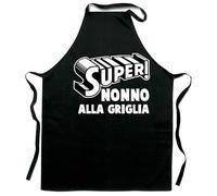 Vestin Grembiule da cucina - Super Nonno alla griglia - realizzati con materiali e finiture di alta qualità che garantiscono la massima durata (Cotone, Nero)