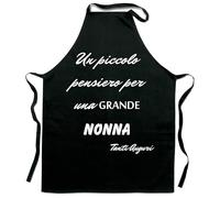 Vestin Grembiule da cucina - un piccolo pensiero per una grande nonna - tanti auguri nonna - realizzati con materiali e finiture di alta qualità che garantiscono la massima durata (Cotone, Nero)