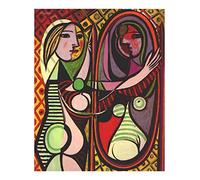 Vestin Stampa in Poster o Tela Canvas 100% QUALITà ITALIA - Picasso - Donna davanti allo specchio - effetto Dipinto Idea Regalo Casa quadro cucina stanza da letto soggiorno (TELA CANVAS, 60X74 CM)