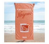 Vestin Telo da spiaggia personalizzato - DI SBAGLIATO HO SOLO IL NEGRONI - DRINK E NOME - asciugamano da bagno asciugamano da piscina asciugamano da spiaggia per vacanze (75x150 cm)