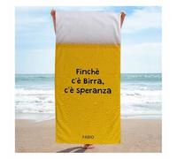 Vestin Telo da spiaggia personalizzato - Finchè c'è birra c'è speranza - BIRRA E NOME - asciugamano da bagno asciugamano da piscina asciugamano da spiaggia per vacanze (50x100 cm)