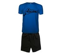 Vestipassioni completo PICKLEBALL personalizzabile con nome maglietta e pantaloncino 6 taglie disponibili, da gara e allenamento (XL, Azzurro)