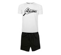 Vestipassioni completo PICKLEBALL personalizzabile con nome maglietta e pantaloncino 6 taglie disponibili, da gara e allenamento (M, Bianco)