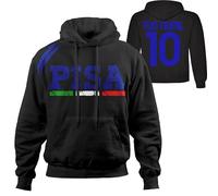 Vestipassioni Felpa con Cappuccio Pisa Personalizzabile - Nome e Numero sul Retro | Unisex per Tifosi e Amanti della Città | Idea Regalo Sportiva(M, Nero)