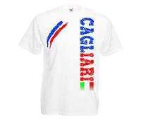 Vestipassioni T-Shirt Cagliari Tifosi Città Italiane Sport Anche per Bambini (Bianco 10 Anni)